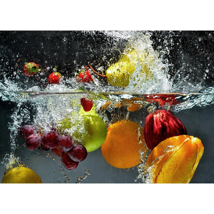 Obst Leinwandbild Orange Gelb 70x50 DD123051 Keilrahmenbild Wandbild Leinwand