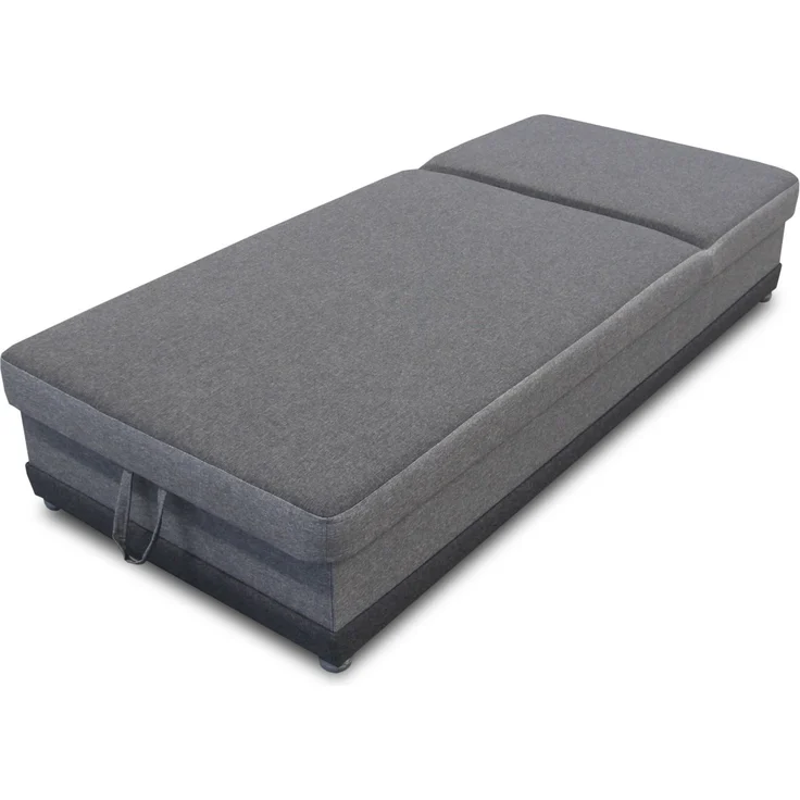 Bett Andre 90x200cm mit Bettkasten - Sofa, Schlafsofa, Regulierbarer Rückenlehne, Bettgestell, Schlafzimmer, Kinderzimmer (Grau (Sawana 05 + 21)) – Bild 4