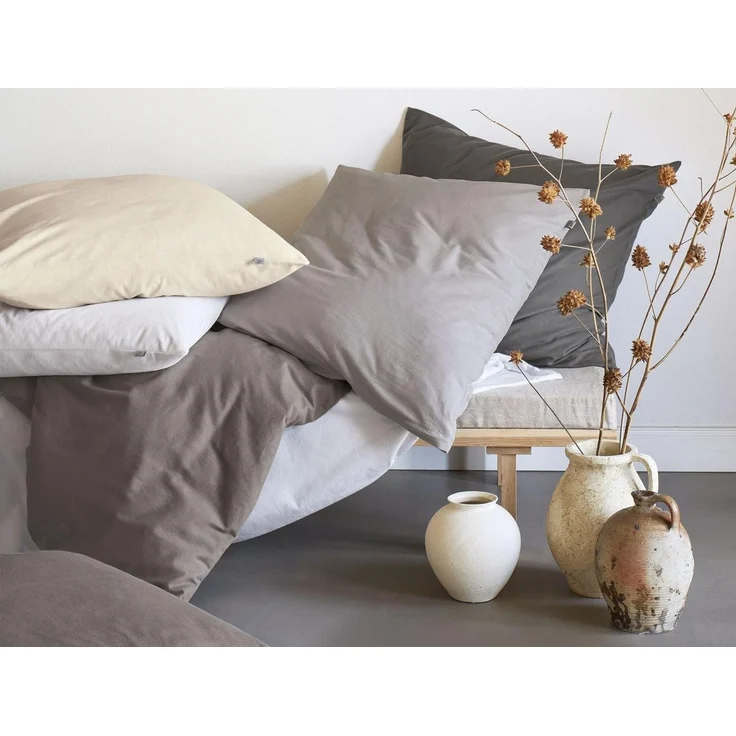 Irisette Lago Edel Feinbiber Bettwäsche 135x200 uni stein grau-braun 8450-11 – Bild 3