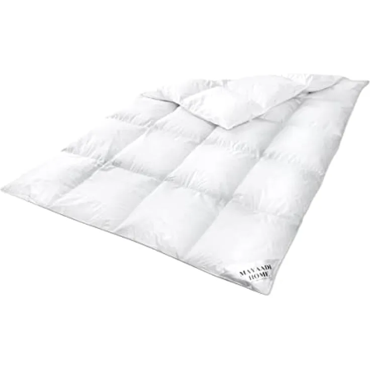 Mayaadi-Home HS93 Bettdecke Baumwolle 70% Daunen 30% Federn Weiß 220x240 cm 2000 Gramm