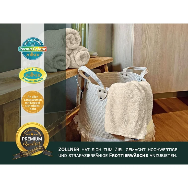 ZOLLNER Handtuch 6er Set, Baumwolle, 50x100 cm, beige/creme – Bild 5