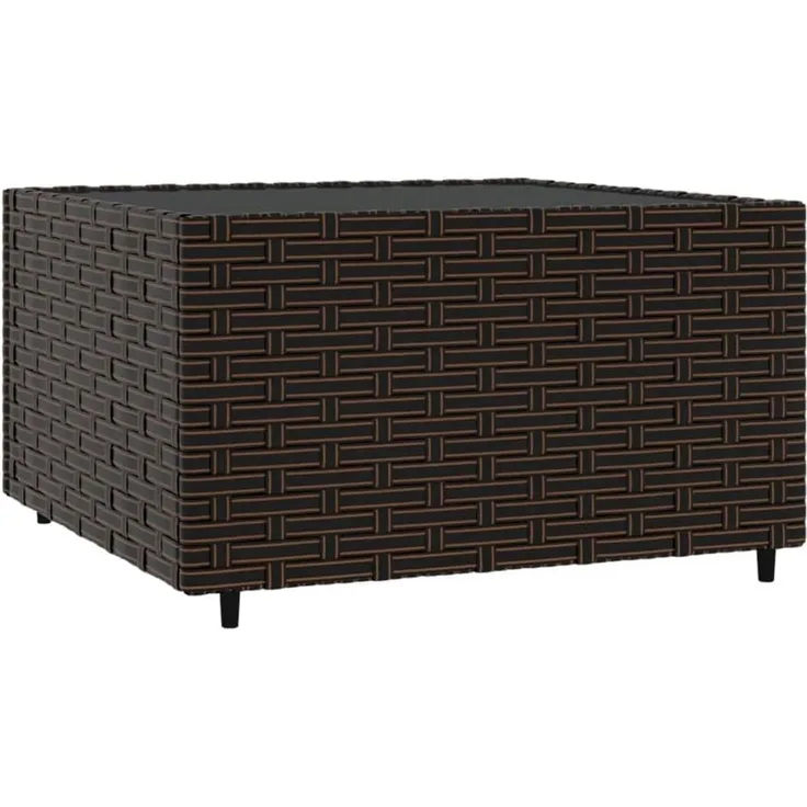 vidaXL Garten-Couchtisch Quadratisch Braun 50x50x30 cm Poly Rattan 319858