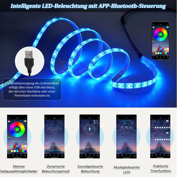 DESVIAE Vitrine mit LED-Beleuchtung, 2 Acryltüren, 70x173x40 cm, MDF Weiß – Bild 5