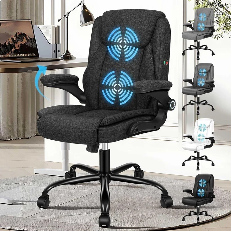 Ergonomischer Massage Büro - Gaming Stuhl Schwarz 150kg – Bild 1