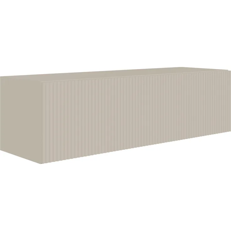Selsey TV-Lowboard Hängend 100 cm Mattes Greige 2 Geräumige Fächer Elegante Geprägte Front Laminierter Korpus MDF Front Robust ABS Kanten Für Fernsehzubehör
