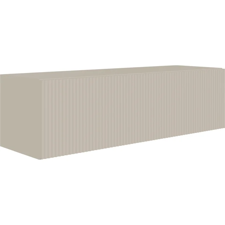 Selsey TV-Lowboard Hängend 100 cm Mattes Greige 2 Geräumige Fächer Elegante Geprägte Front Laminierter Korpus MDF Front Robust ABS Kanten Für Fernsehzubehör