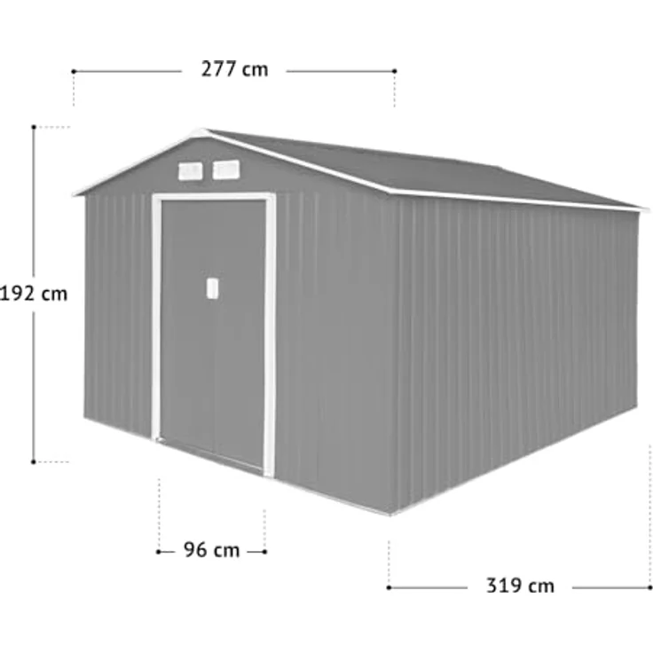 XXXL Metall Gerätehaus Geräteschuppen Garten Haus Schuppen 15 m³ hellgrau – Bild 4