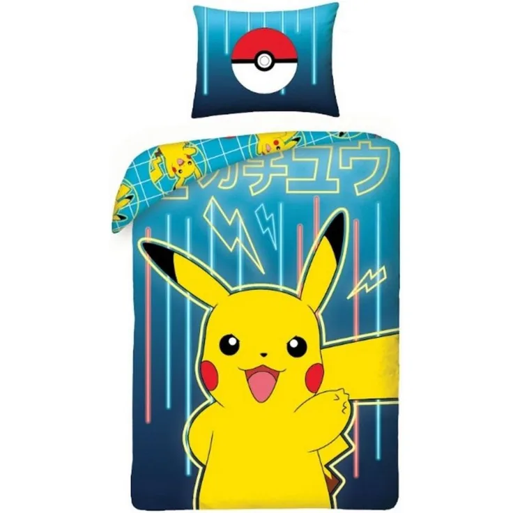 Pokémon Bettwäsche für Kinder Bettbezug 140x200 cm + Kissenbezug 60x70 cm
