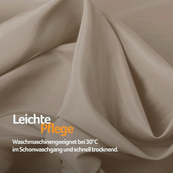 Bestlivings Blickdichte, Gardine mit Ösen, in vielen Größen und Farben Sandgrau 140x145 cm – Bild 9