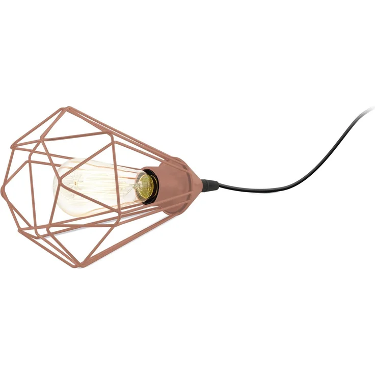 EGLO Tischlampe Tarbes, Nachttischlampe, Tischleuchte, Stahl in schwarz, Stahl in kupferfarben E27 Fassung – Bild 1