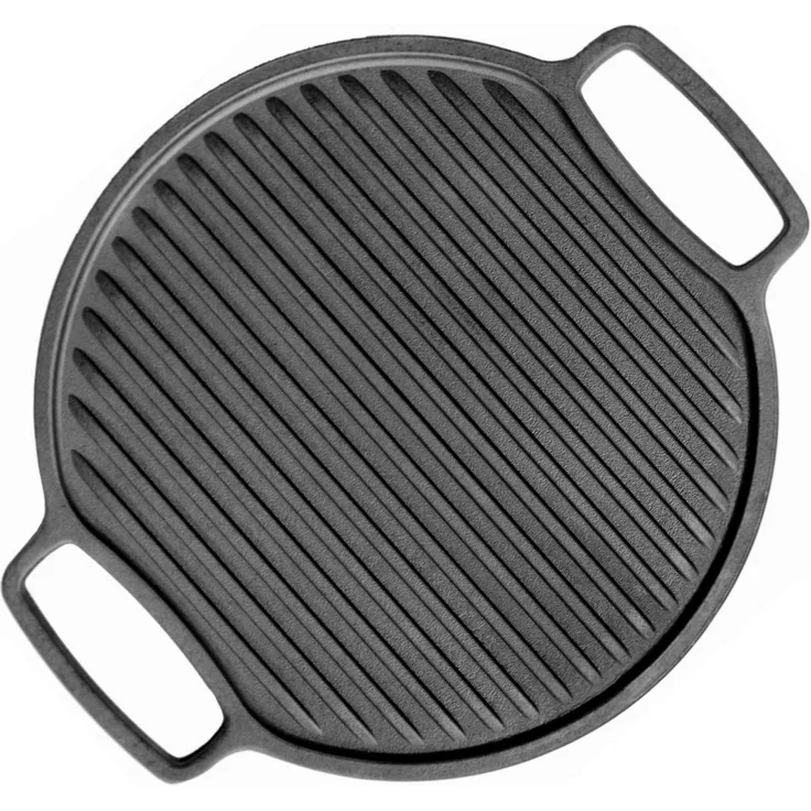 4BIG. fun Grillplatte, geriffelt, Gusseisen schwarz, 32,0 cm – Bild 1