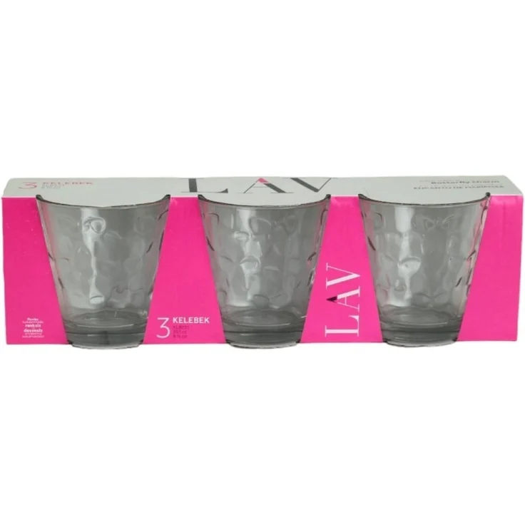 LAV Kelebek Trinkgläser - 3er Set mit Schmetterlingsmuster, 255 ml – Bild 2
