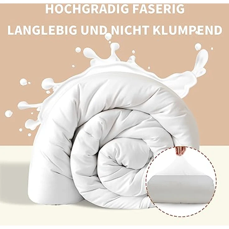 Good Nite Winter Bettdecke 135x200 cm Winterbettdecke Warme Winterdecke 460GSM Füllung Mikrofaser Daunendecke Ssteppdecke für Vierjahreszeiten Weiß (135x200 cm) – Bild 5