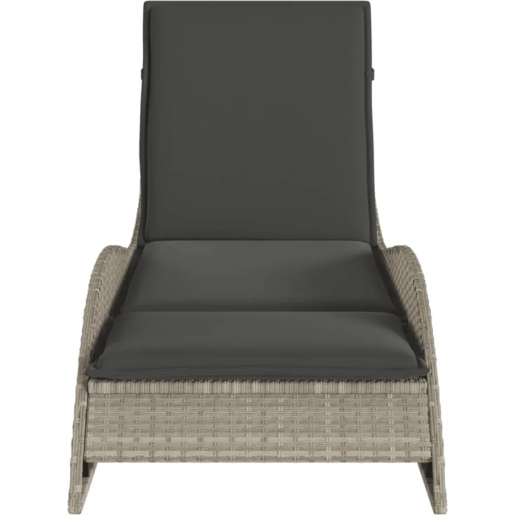 vidaXL Sonnenliege mit Auflage Hellgrau 60x205x73 cm Poly Rattan 368283 – Bild 8