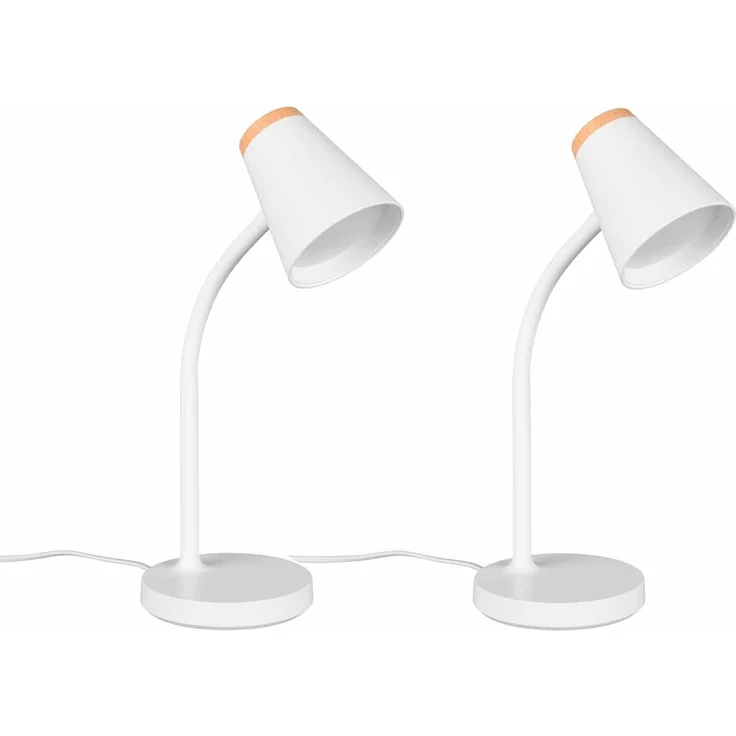 2er SET LED Schreibtischlampen Weiß flexibel biegsam, Höhe 36cm – Bild 2