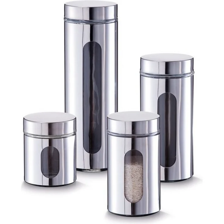 Zeller Present Vorratsdose, Chrom, (Set, 4-tlg), Modernes Design hebt jedes Zuhause hervor – Bild 4