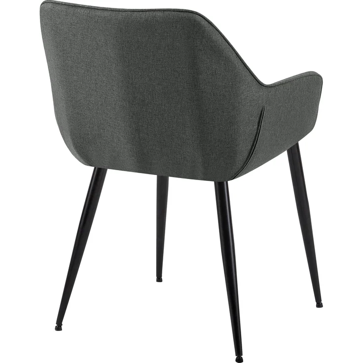 2er Set Esszimmerstuhl NIVER - Stoff Dunkelgrau 52x63x82 cm | Essstühle Esszimmerstühle Küchenstühle Wohnzimmerstühle – Bild 6