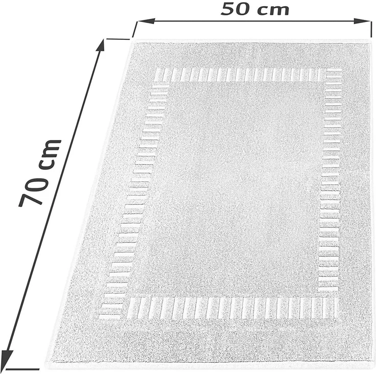 Lashuma Badematte Pure, Höhe 5 mm, schnell trocknend, Baumwolle, rechteckig, grüner Badewannen Vorleger 50x70 cm saugstark – Bild 2