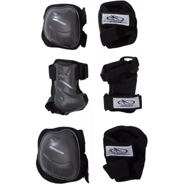 Hudora Biomechanisches Protektorenset Gr. S schwarz/grau (83029)