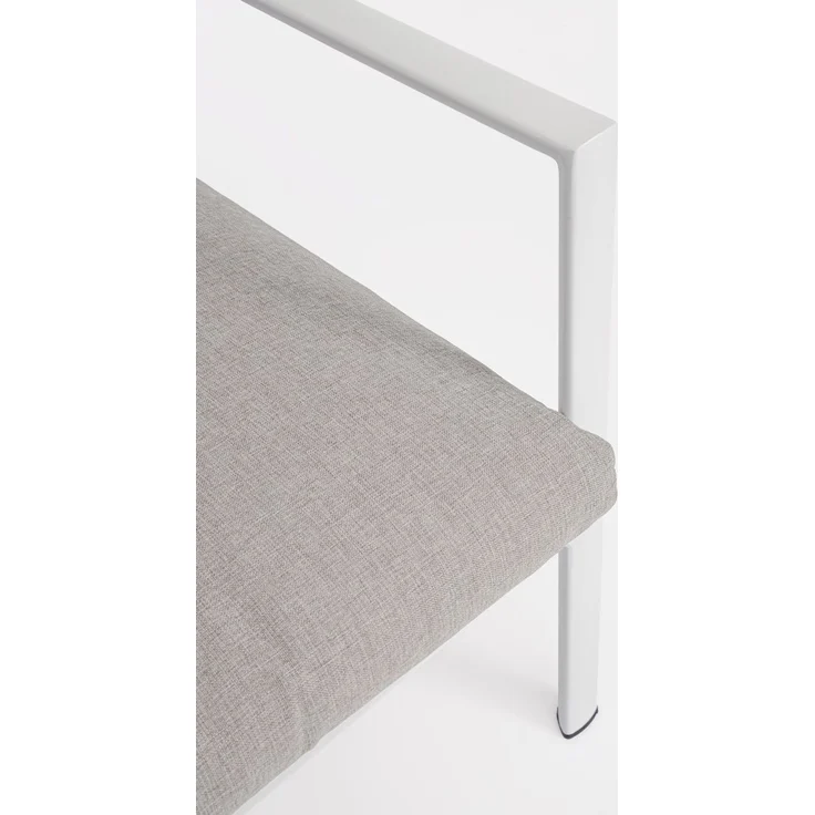 Garten-Set Konnor Aluminium, modern und wetterfest mit abnehmbaren Kissen, weiß-grau, 4-teilig – Bild 3