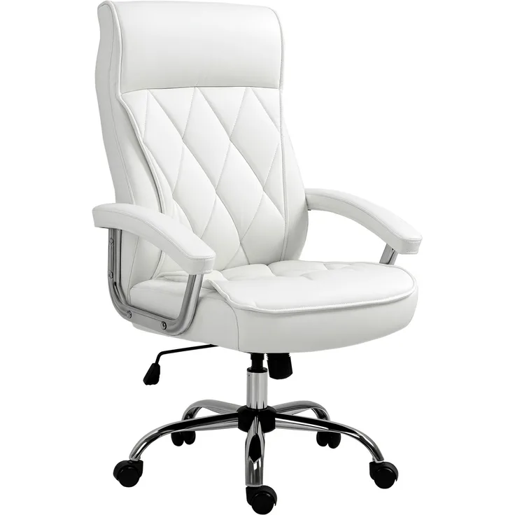 MELAYR, Bürostuhl, ergonomischer Schreibtischstuhl, 66 x 69 x 121 cm, Weiß