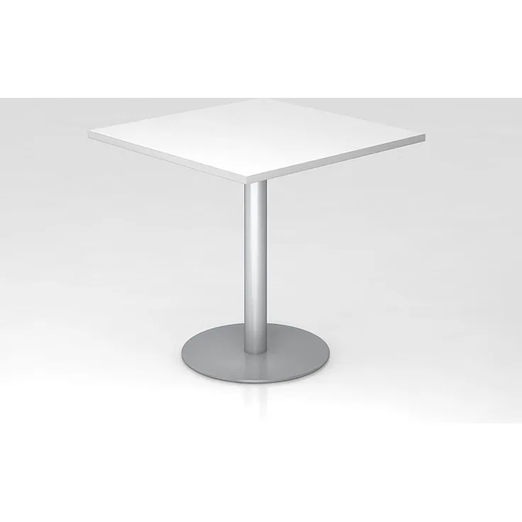 Besprechungstisch STF08 80x80cm Weiß Gestellfarbe: Silber