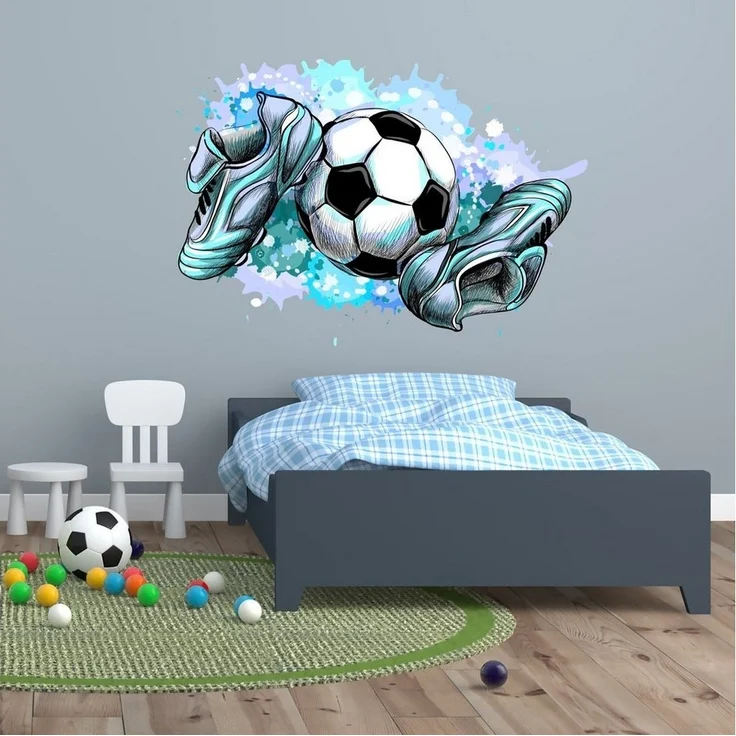 nikima Wandtattoo 187 Wandtattoo Fussballschuhe und Ball - Größe 370 x 500 mm (PVC-Folie), In 4 vers. Größen – Bild 3