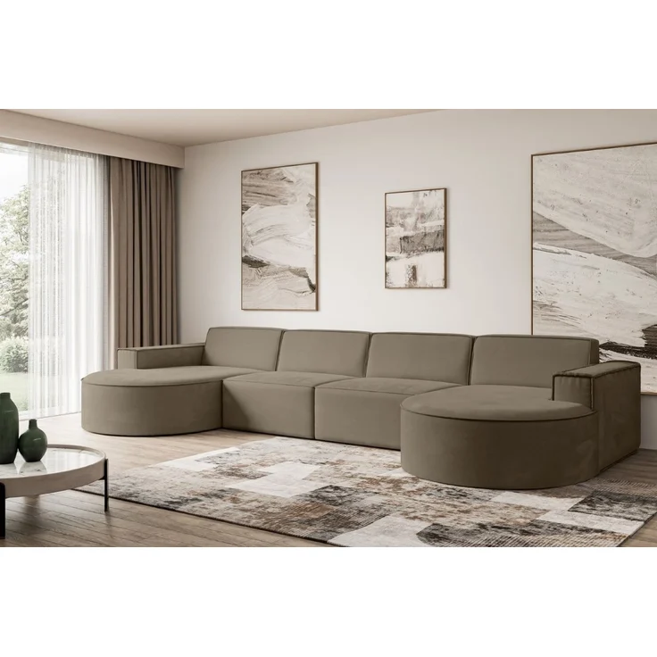 ALTDECOR Wohnlandschaft MARI-U2, Sofa Praktische Bequeme Funktionsecke Couch U-Form Eckcouch, Corner Sofa U-Form Vielseitige Sofa Wohnlandschaft Wohnzimmer – Bild 3