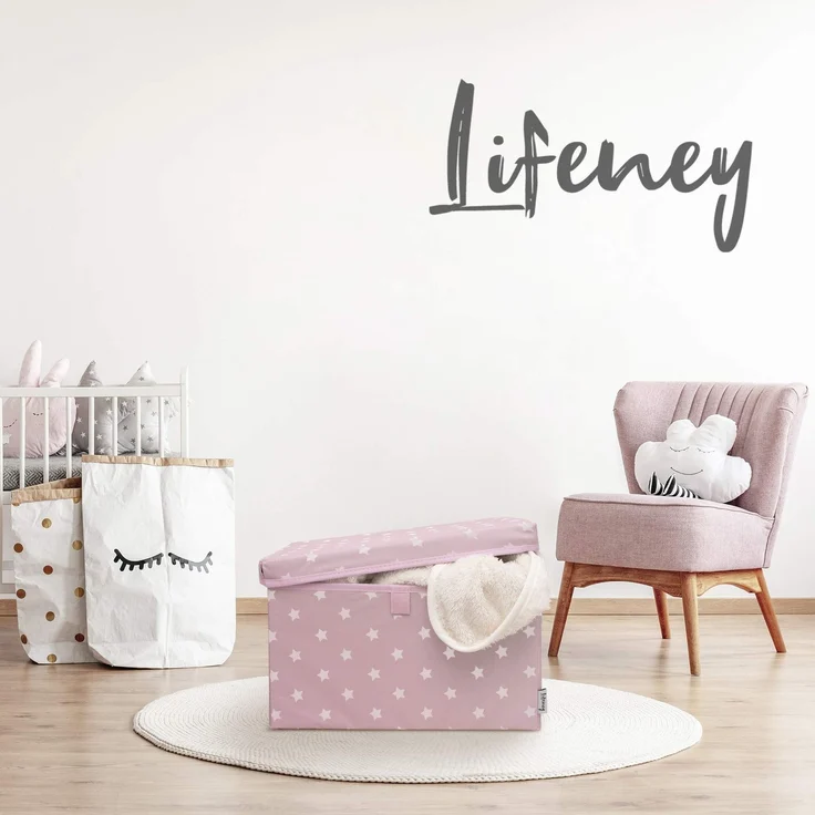 LIFENEY 2-Set Aufbewahrungsbox Kinder (37x25x21cm) I Aufbewahrungskorb für Kinderzimmer und Wohnbereich I Kinder Aufbewahrungskiste (Rosa) – Bild 7