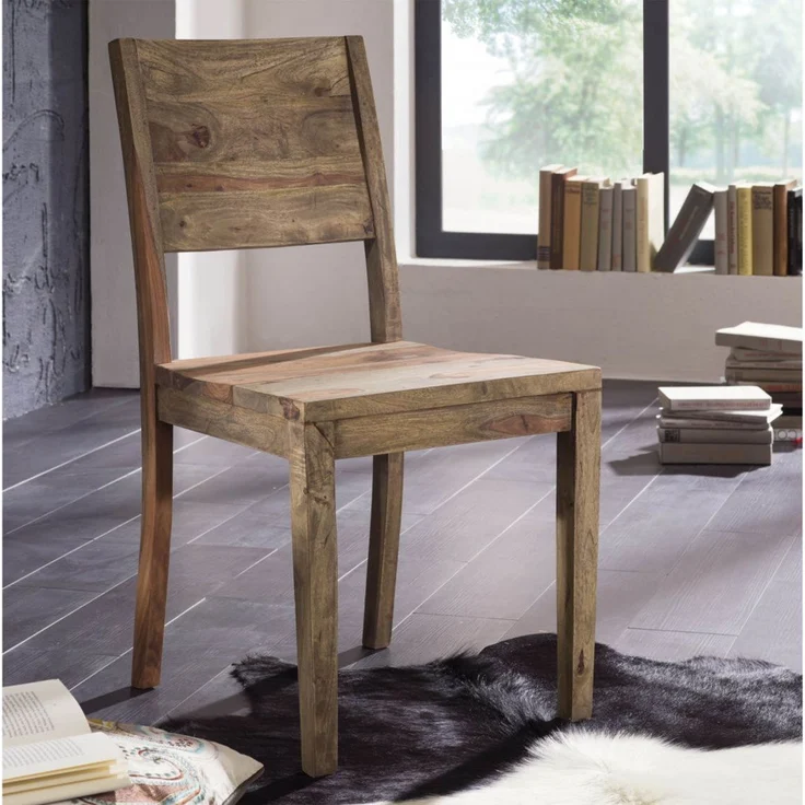 Stuhl Sheesham 45x45x90 grau geölt NATURE GREY #705 – Bild 5