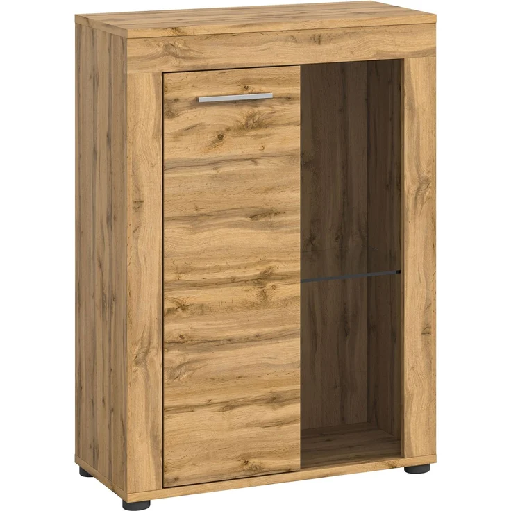 xonox. home Wohnen Jam X8BM9T40 Vitrine Glasvitrine Dekoschrank Glas-Kommodein in Wotan Eiche Melamin, ca. B/H/T: 600 x 86 x 35 cm – Bild 6