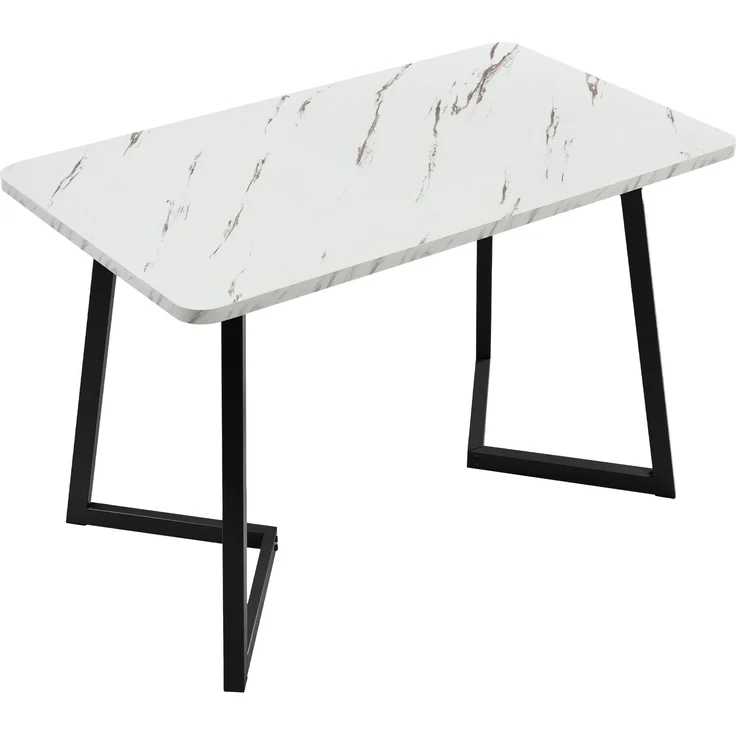 Essgruppe 5-teilig mit Esstisch 117×68 cm in Marmoroptik und 4 schwarzen Samtstühlen, moderner Küchentisch-Stuhl Set – Bild 8