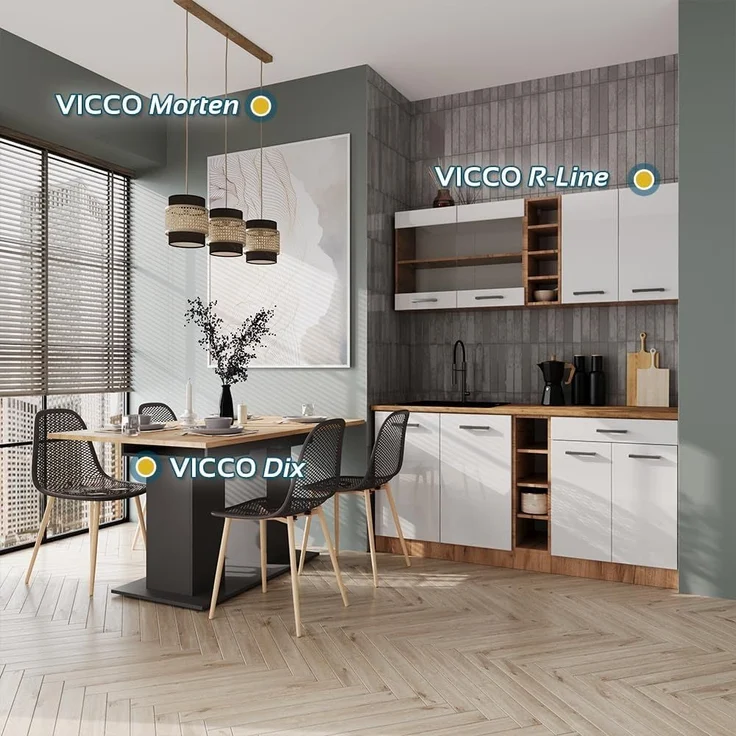 Esstisch Dix Sonoma 140 x 90 cm Vicco – Bild 4