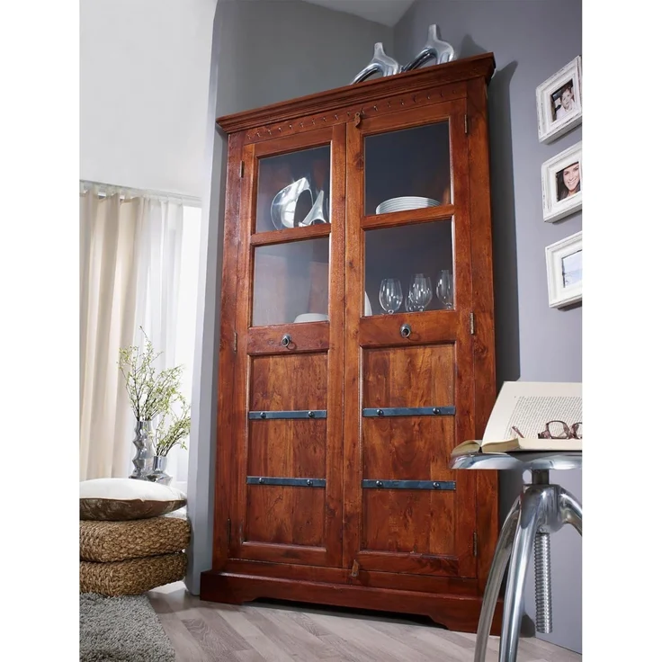 Eckschrank Akazie 108x57x183 nougat lackiert OXFORD #410 – Bild 3