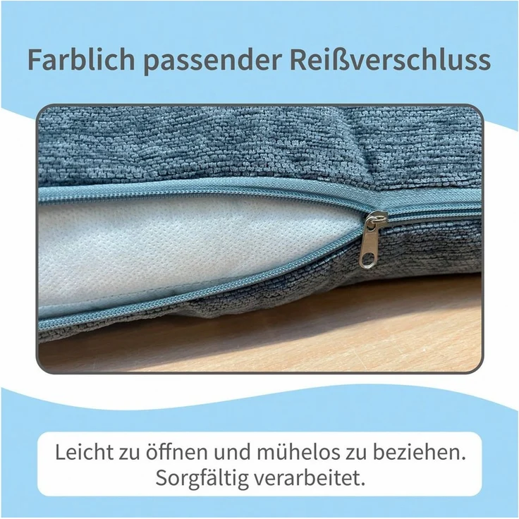 matches21 HOME & HOBBY Kissenbezüge 2er Set Kissenhüllen 45x45 cm blau-grau meliert als weiche Dekokissen, (2 Stück), Zierkissen-Bezüge für Sofa-Kissen, Couch-Kissen – Bild 3