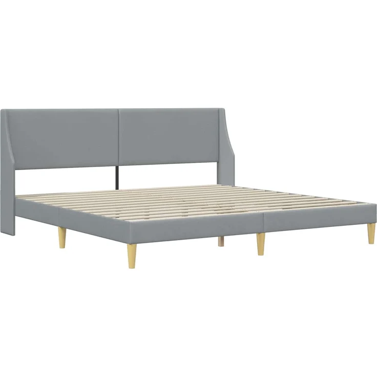 vidaXL Bettgestell mit Matratze Hellgrau 200x200 cm Polyester 3414754 – Bild 4