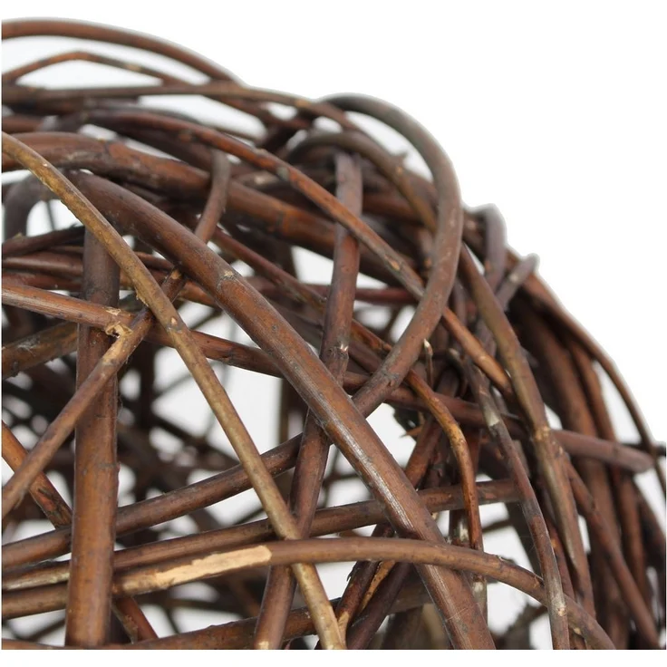 Kugel Deko Kugel Naturweide braun Holz Gartendeko Gartenfigur Skulpturen Garten – Bild 2