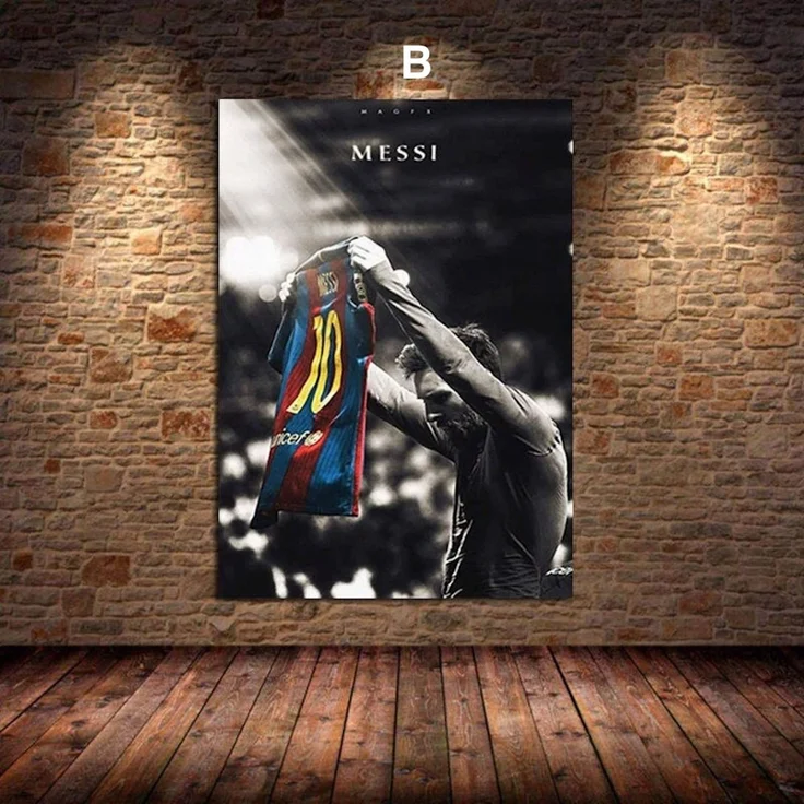 Poster Fußball Lionel Messi Ronaldo Poster · Deko Print ohne Rahmen - B / 21 x 30 cm