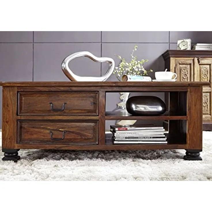 Couchtisch Sheesham 115 x 60 x 45 braun lackiert NEW BOSTON #204 – Bild 5