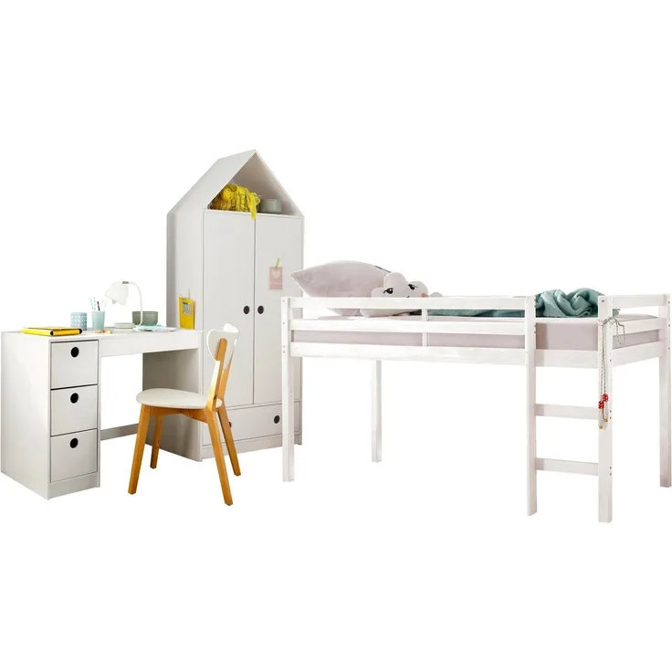 OTTO home Hochbett Alpi aus schönem massivem Kiefernholz, Außenmaßenbreite 103 cm