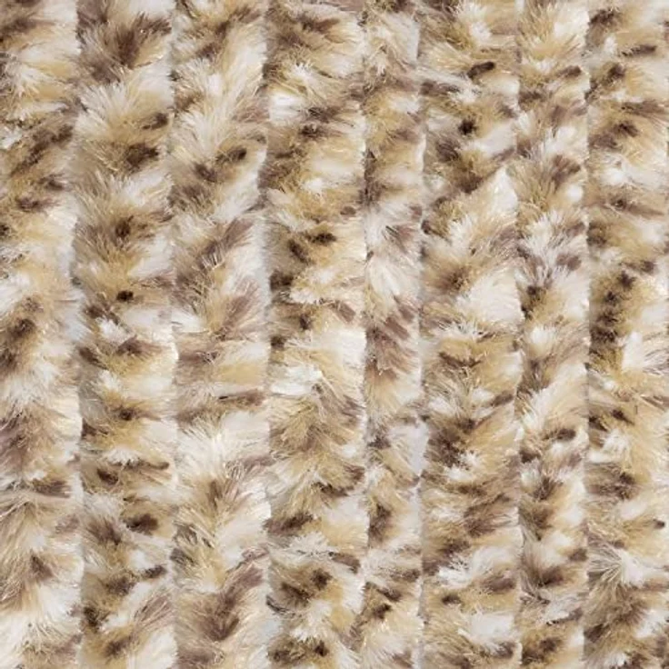 Moritz Flauschvorhang aus Chenille 100 x 230 cm braun grau meliert Türvorhang als Fliegenschutz Insektenschutz für Camping Wohnwagen – Bild 1