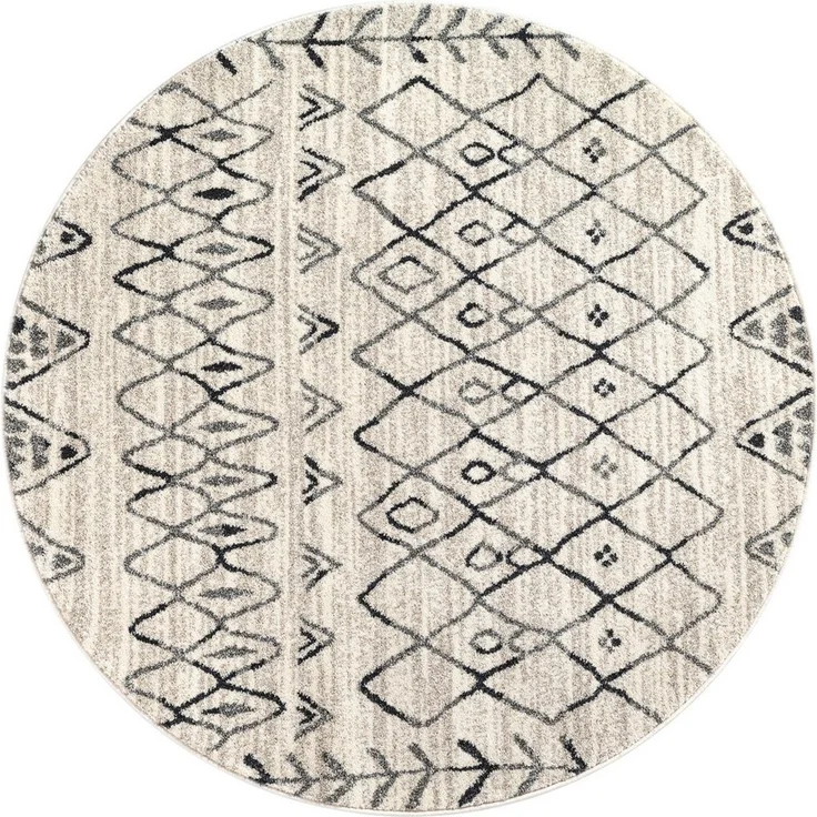 Sanat Teppich Boho 8200, rund, Höhe: 10 mm, Kurzflor, robust, Boho, Scandic, für Fussbodenheizung geeignet – Bild 1