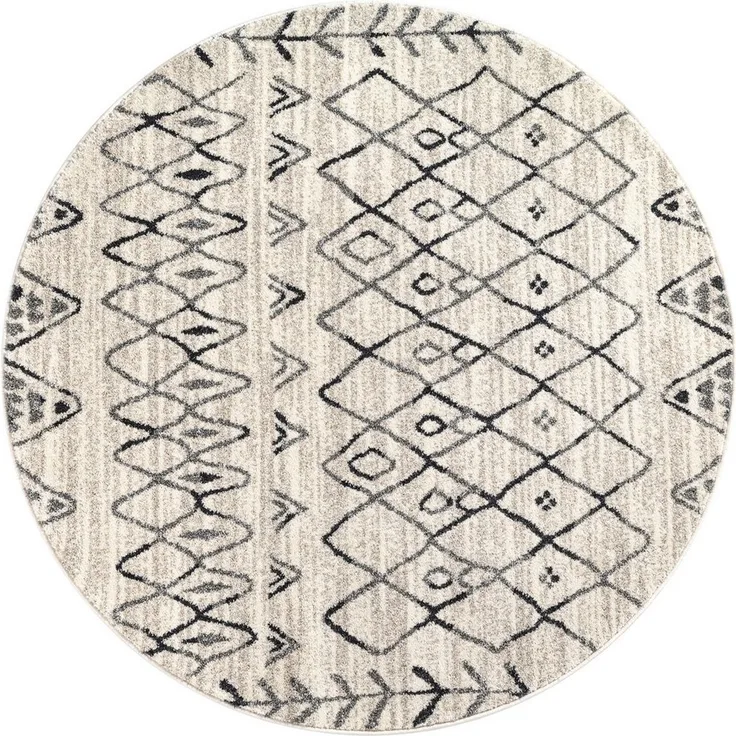Sanat Teppich Boho 8200, rund, Höhe: 10 mm, Kurzflor, robust, Boho, Scandic, für Fussbodenheizung geeignet