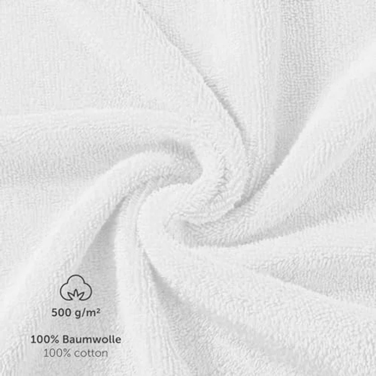 Blumtal Saunatuch, Weiß, Frottier, 80x200 cm, 2er Set, Oeko-Tex zertifiziert, 100% Baumwolle – Bild 3