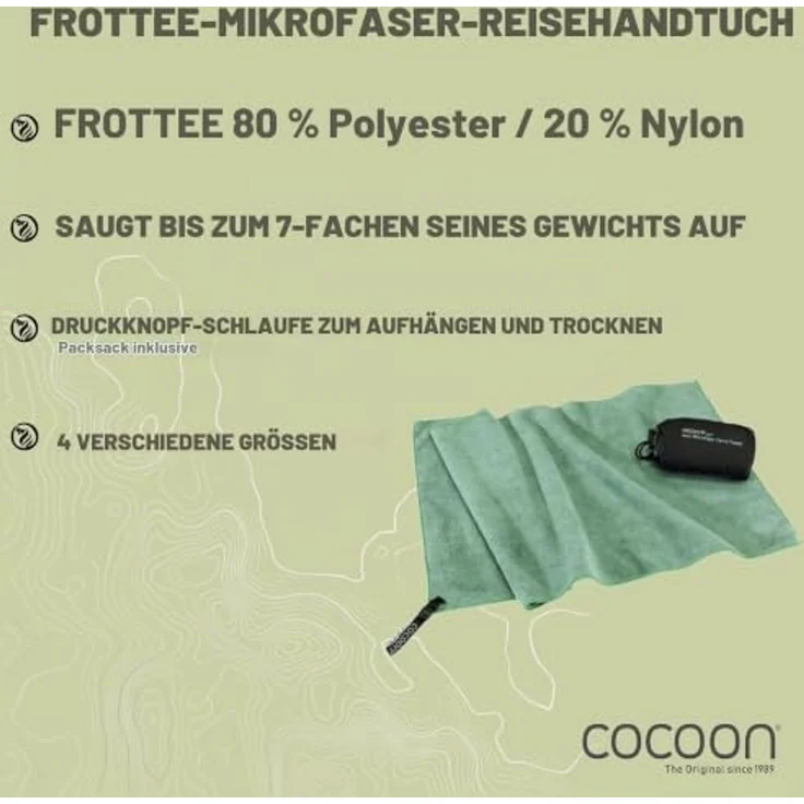 Cocoon TTE07-XL Mikrofaser Polyester Grün Monochromatisch XL 80% Maschinenwäsche – Bild 2