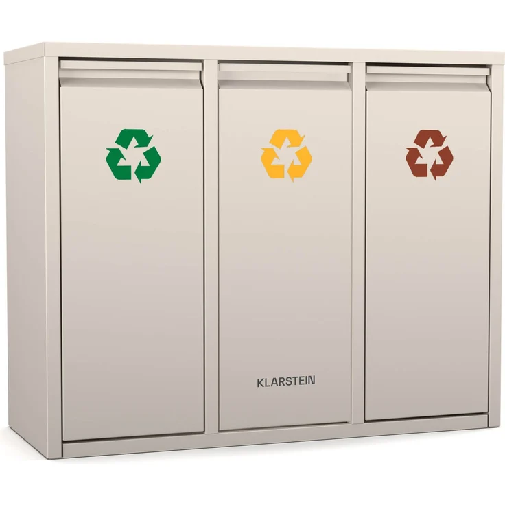 Klarstein Mülleimer Ordnungshüter 3, Mülleimer 3 Fach Treteimer Trash Bin Schwarz – Bild 2