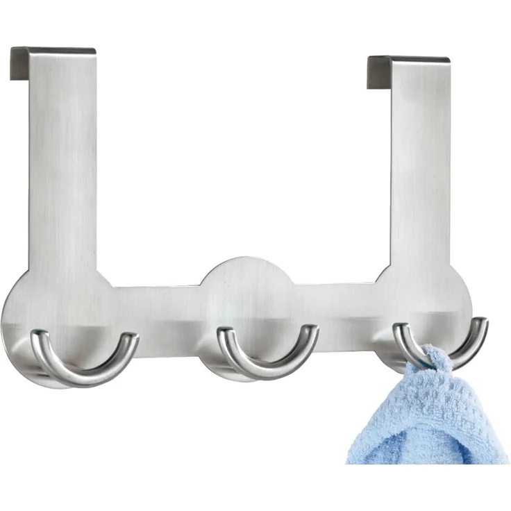 WENKO Türhaken Modell Rondo, Türen, Türgarderobe, Hakenleiste mit 3 Haken, für einen Türfalz von 2 cm – Bild 4