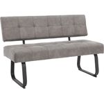 Sitzbank Luise I mit Rückenlehne - Grau, Vintage Optik, 140 x 64 x 90 cm