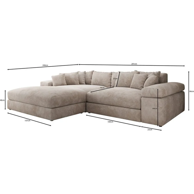 Luxusbetten24 Sofa Designer Sofa Bernardo, mit breiter Ottomane – Bild 4