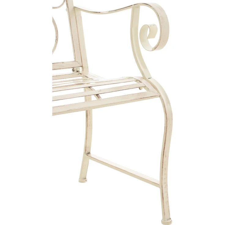 2er Set Gartenstühle AUSTIN - Metall Antik-creme 62x53x94 cm | Gartenstuhl Metall Terrassenstuhl Antik Verzierung Stühle Garten Balkon – Bild 6